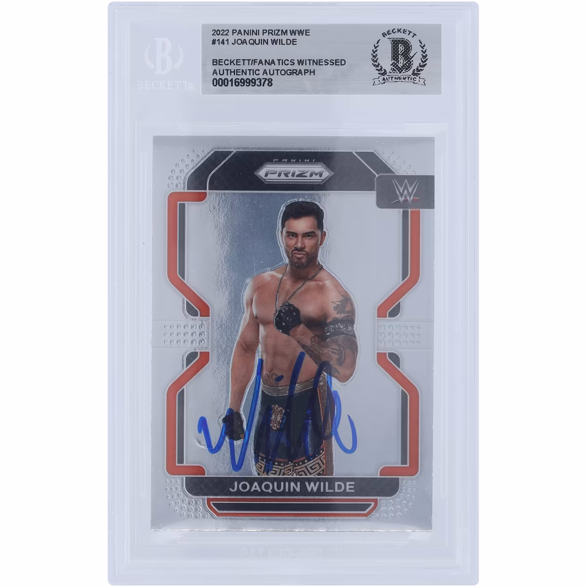 Joaquin Wilde WWE Autographed 2022 Panini Prizm #141 Beckett Fanatics Witnessed Authenticated Card