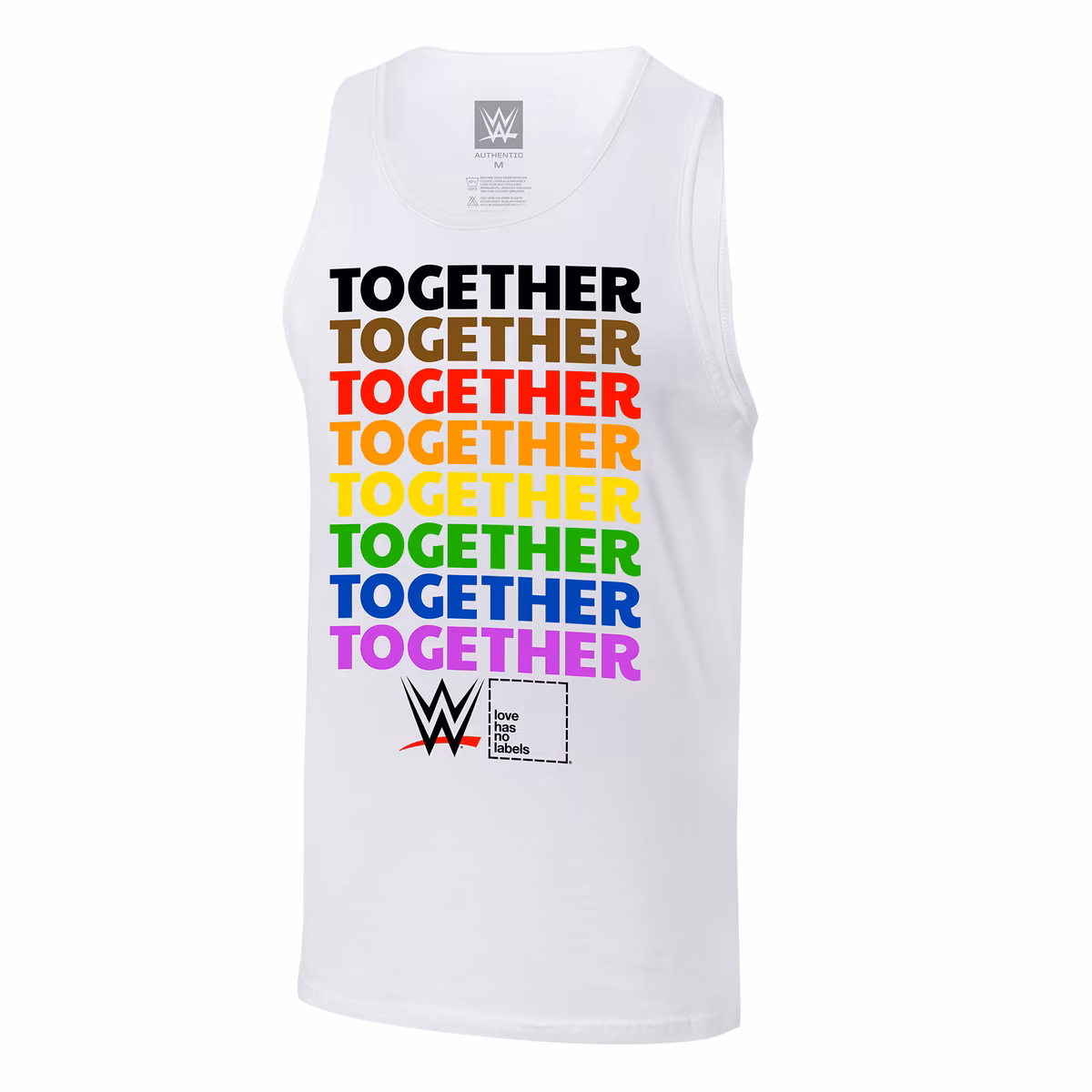 Men's WWE Together Pride Tank Top - White 3 Men's WWE Together Pride Tank Top - White