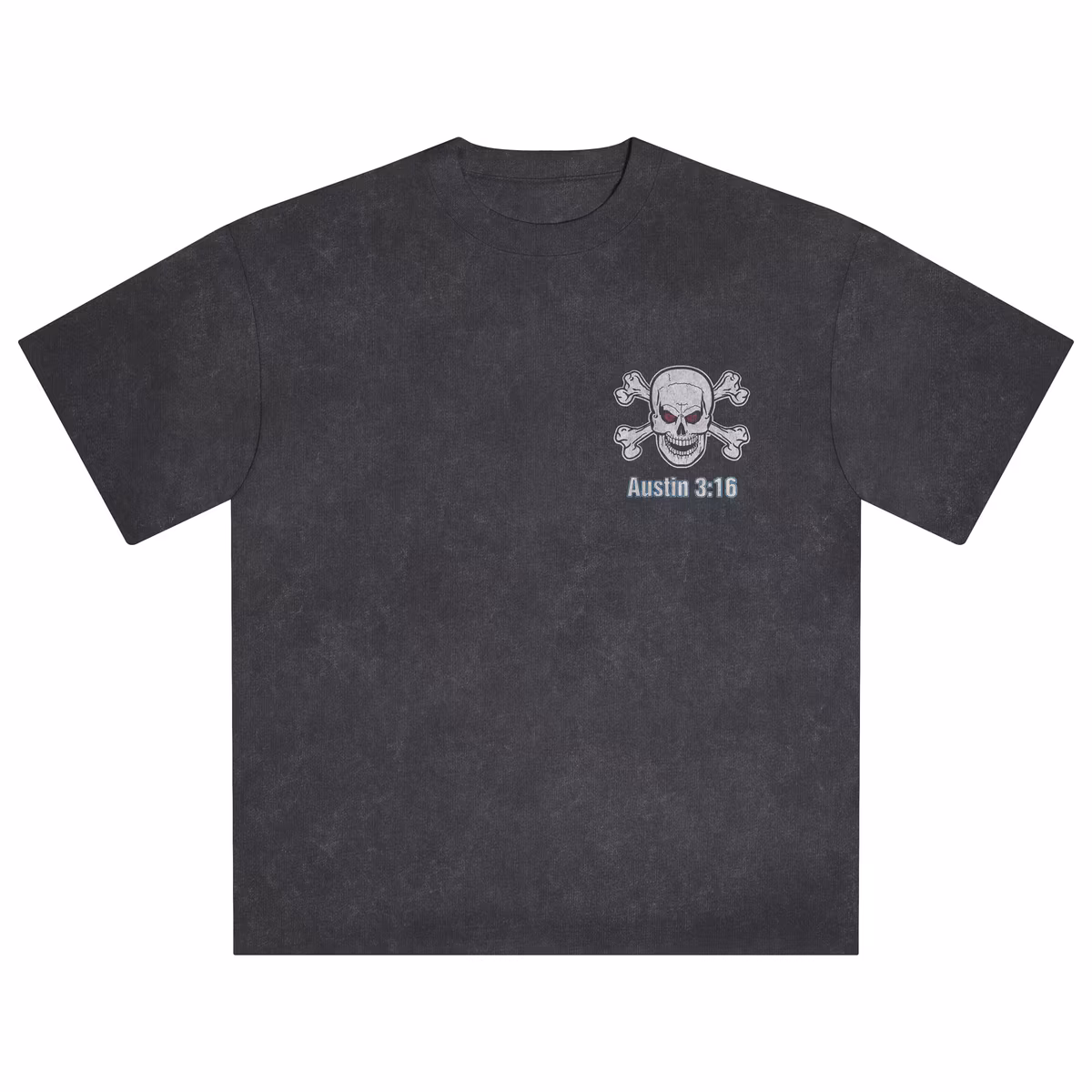 Men's Black "Stone Cold" Steve Austin Two Face Snow Wash T-Shirt 3 Men's Black "Stone Cold" Steve Austin Two Face Snow Wash T-Shirt