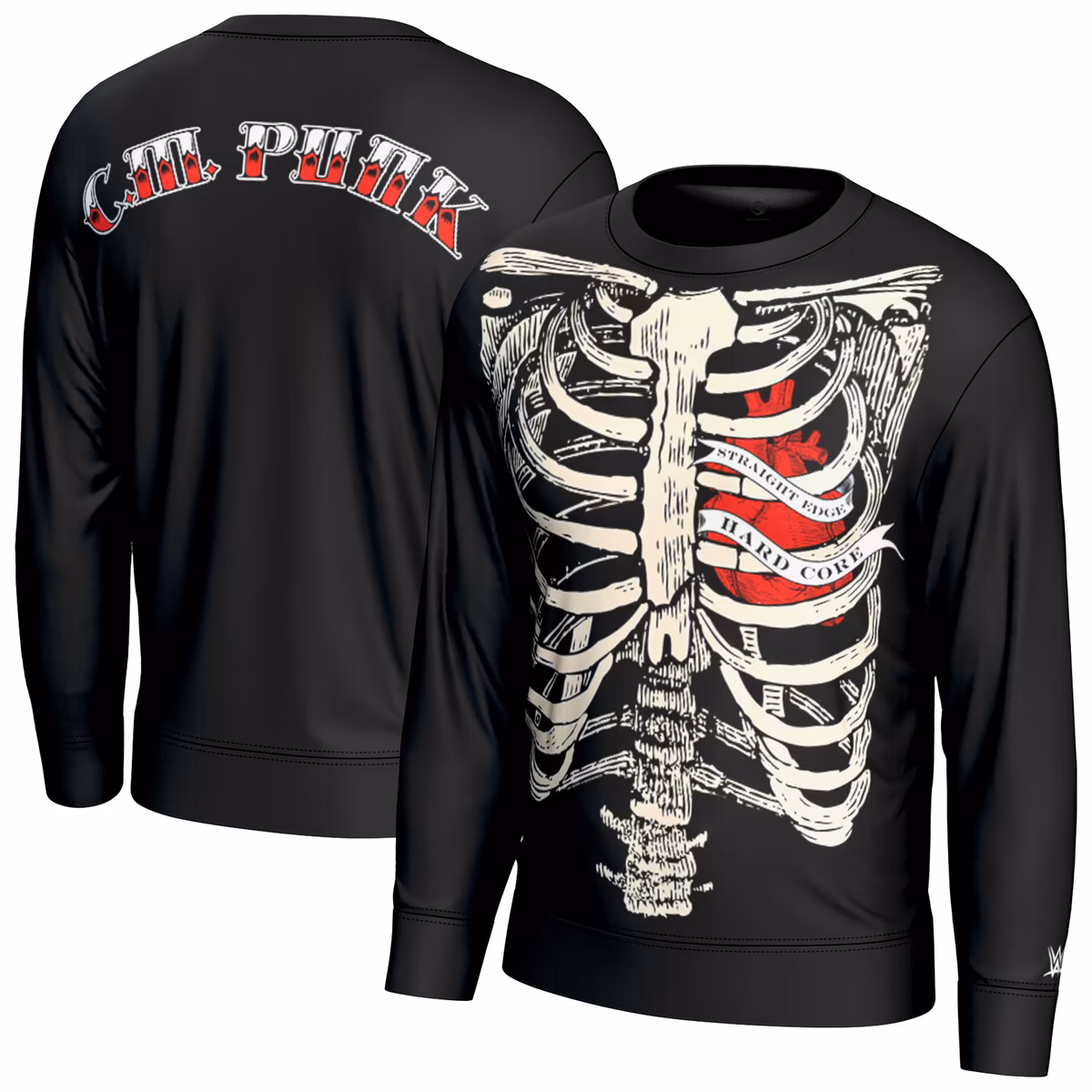 Men's ProSphere Black CM Punk Ribcage Pullover Sweatshirt 1 Men's ProSphere Black CM Punk Ribcage Pullover Sweatshirt
