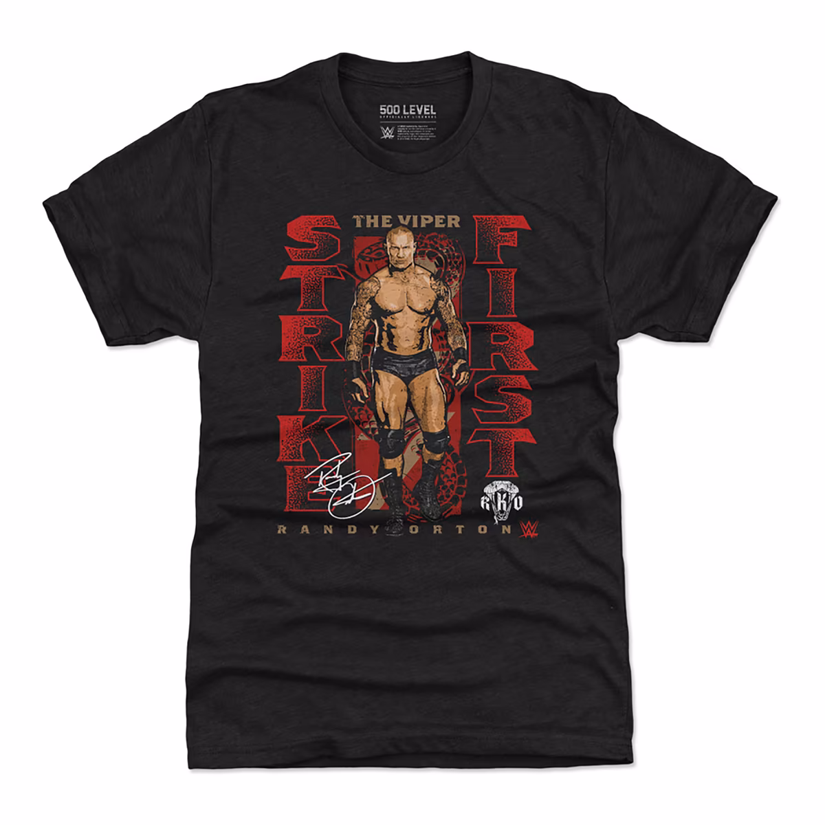 Men's 500 Level Heather Black Randy Orton The Viper Strike First Premium T-Shirt