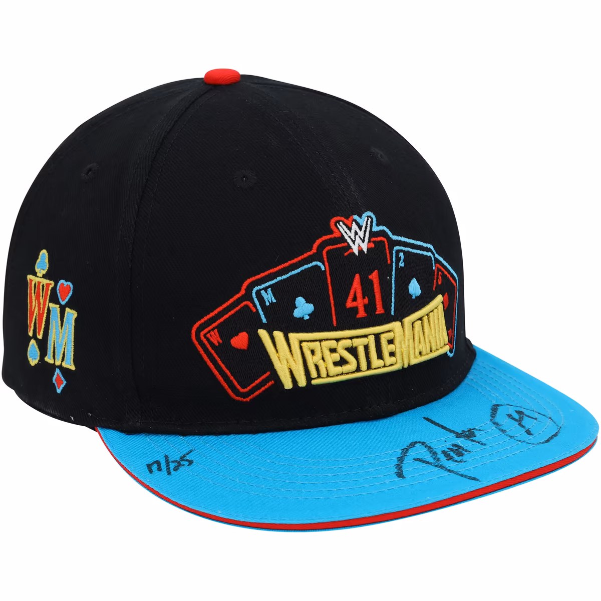 Pénta WWE Autographed WrestleMania 41 Blue Brim Snapback Cap - Limited Edition of 25
