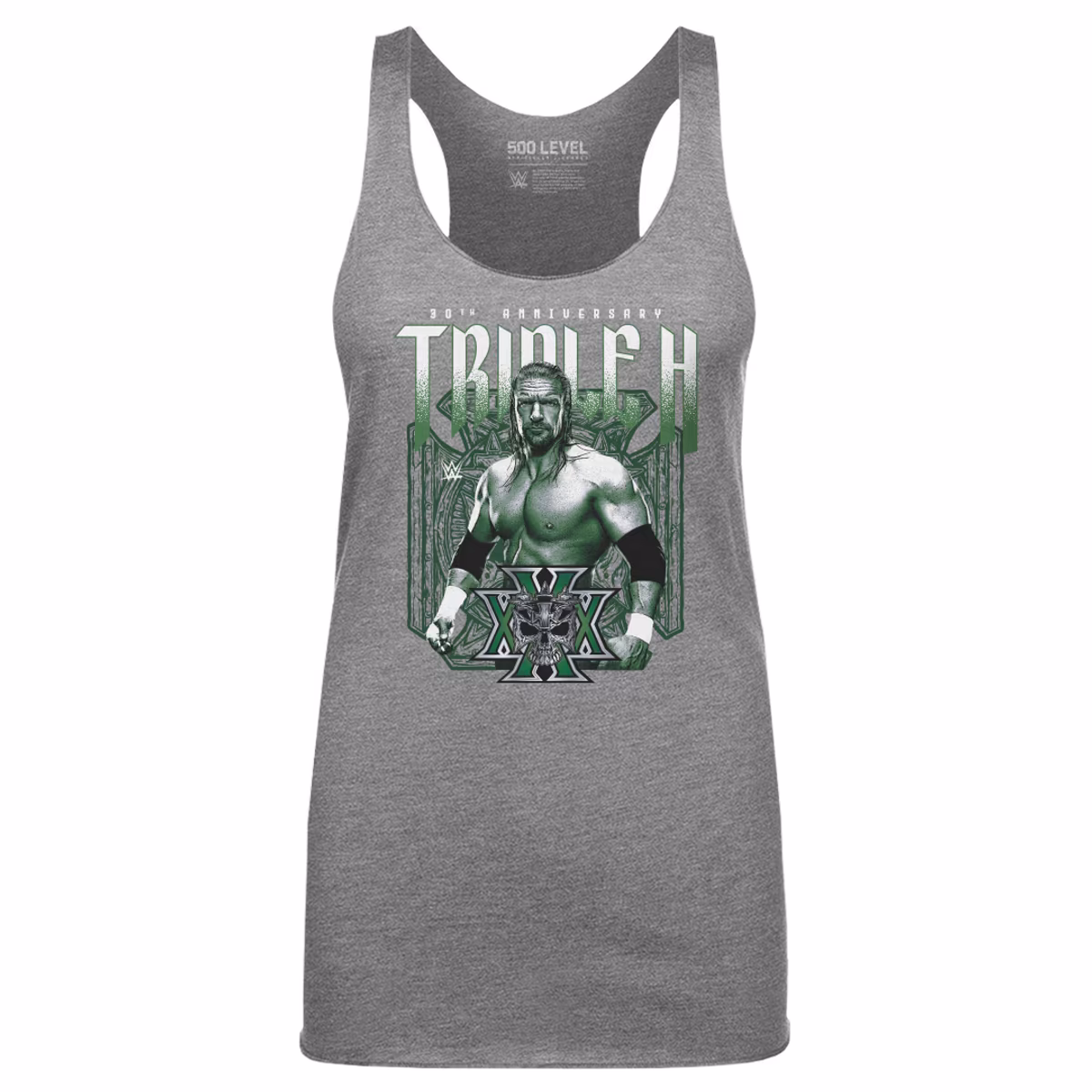 Women's 500 Level Heather Gray Triple H 30th Anniversary Tri-Blend Tank Top