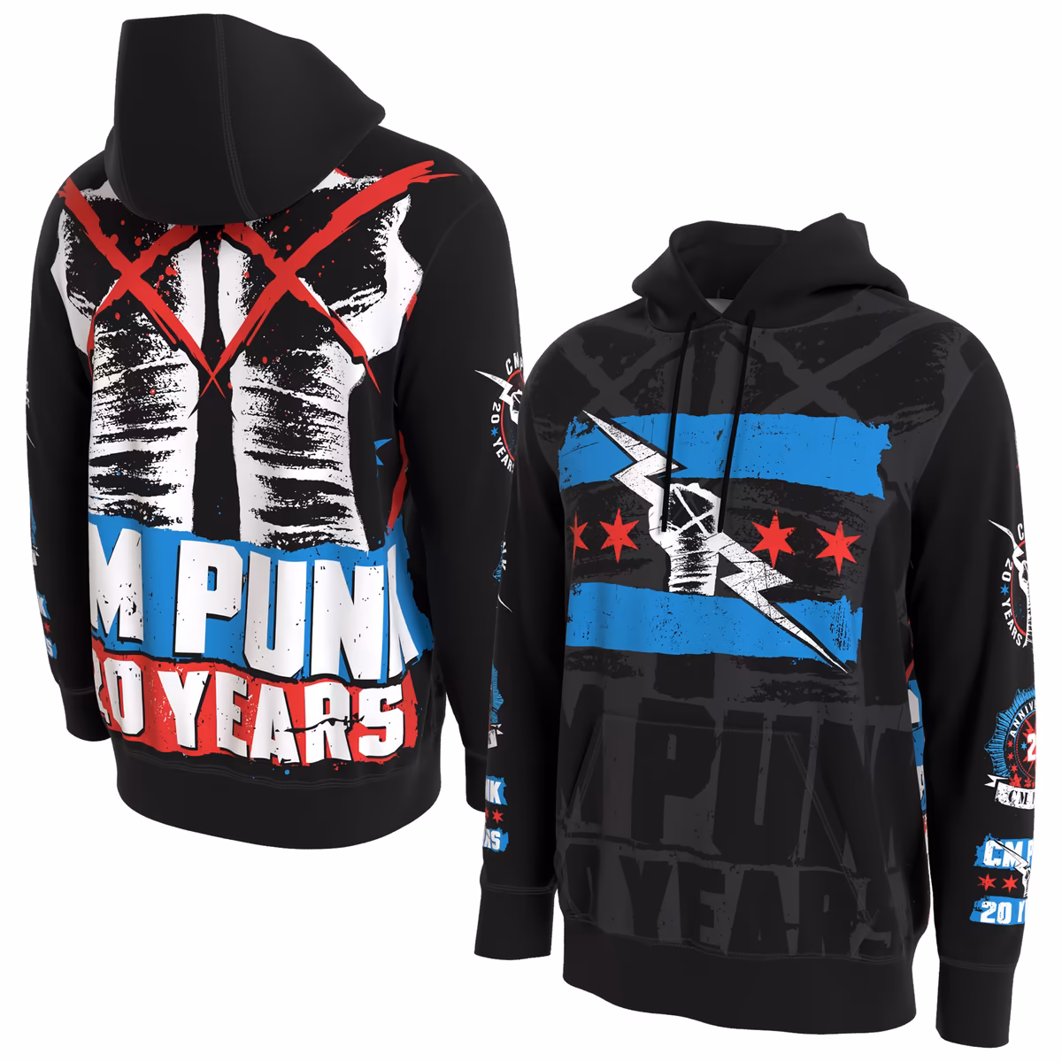 Youth ProSphere Black CM Punk 20 Years Hoodie 8 Youth ProSphere Black CM Punk 20 Years Hoodie