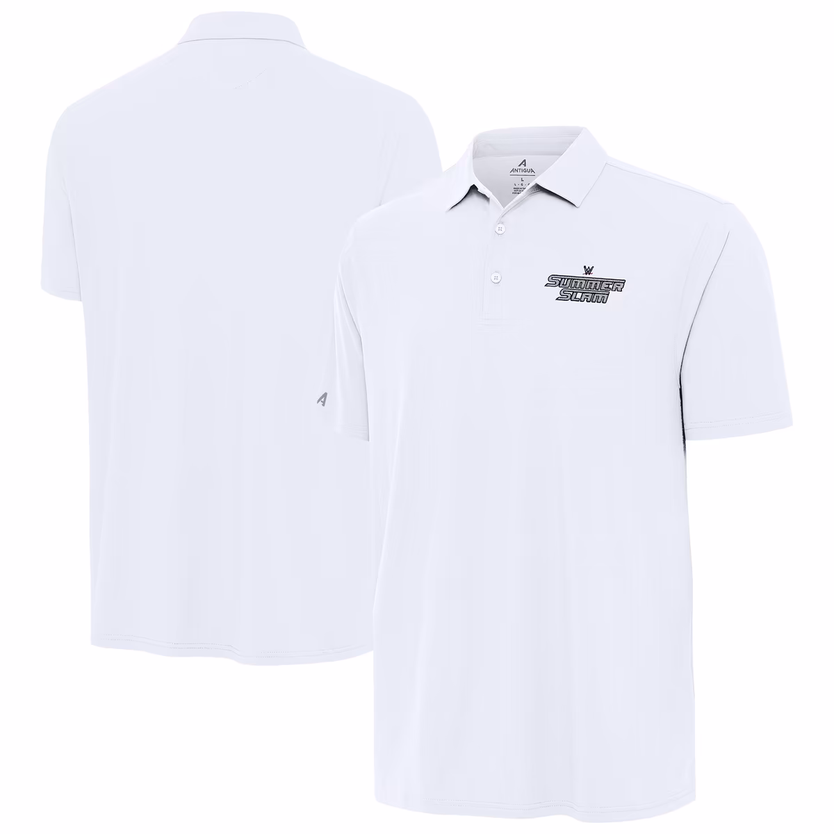 Men's Antigua White SummerSlam Era Polo 1 Men's Antigua White SummerSlam Era Polo