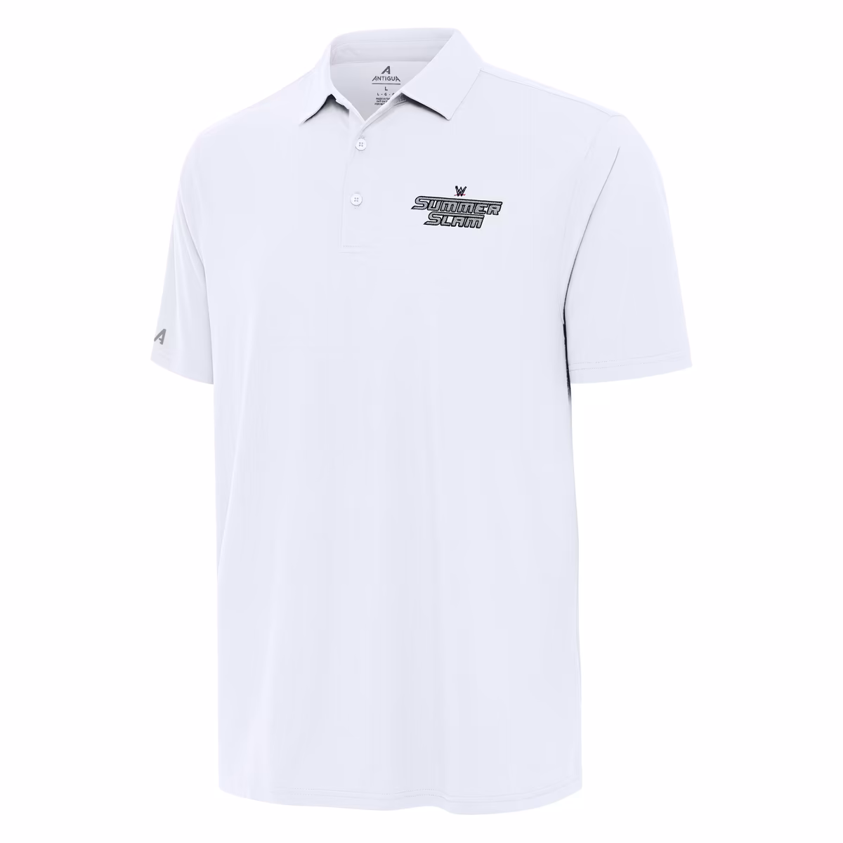 Men's Antigua White SummerSlam Era Polo 3 Men's Antigua White SummerSlam Era Polo
