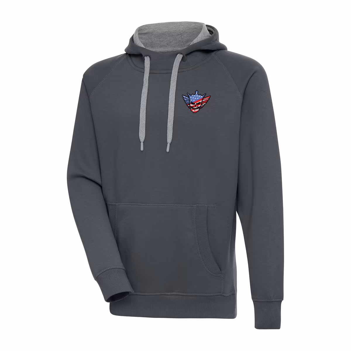 Men's Antigua Charcoal Cody Rhodes Victory Raglan Pullover Hoodie 1 Men's Antigua Charcoal Cody Rhodes Victory Raglan Pullover Hoodie