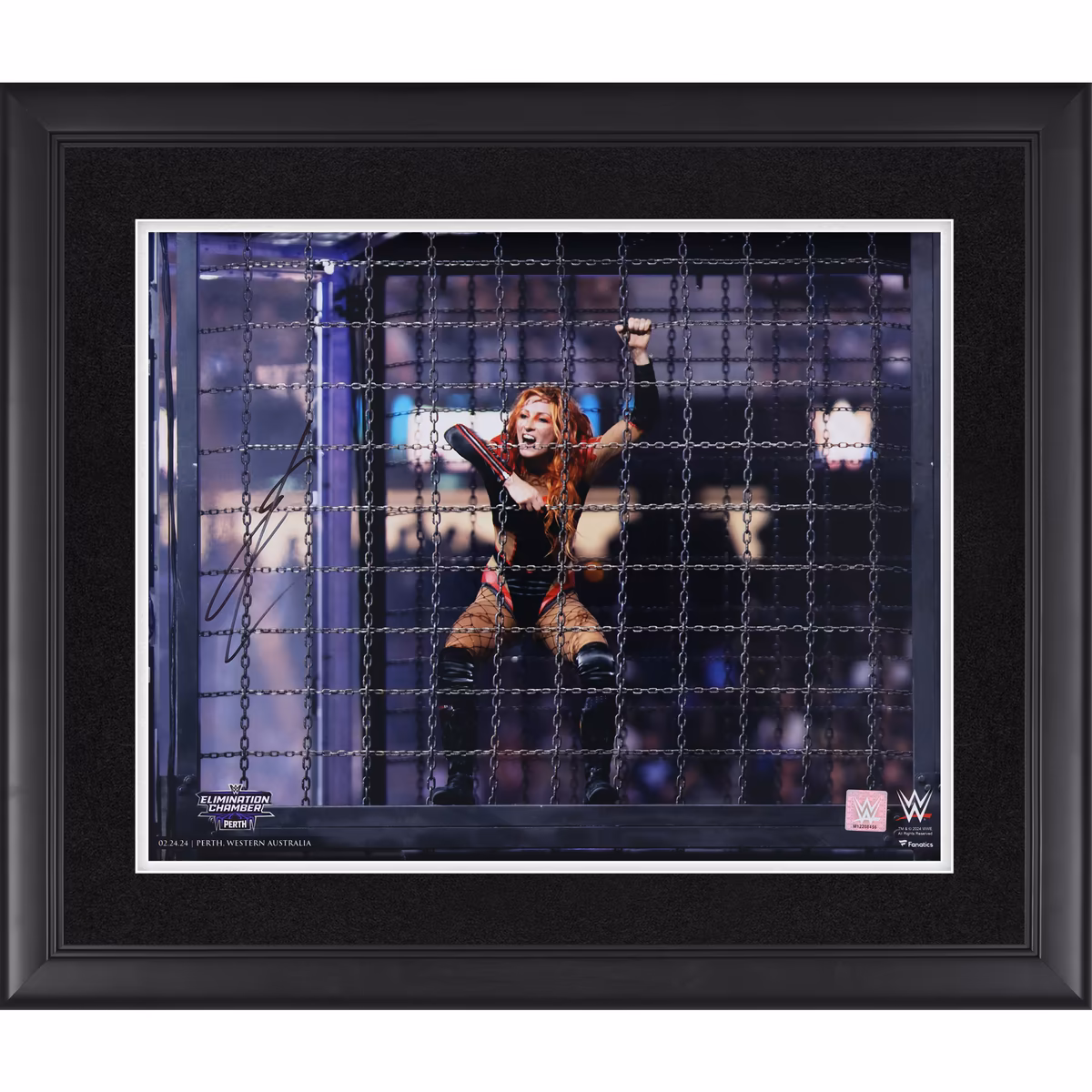 Becky Lynch WWE Autographed Framed 16" x 20" 2024 Elimination Chamber Photograph 2 Becky Lynch WWE Autographed Framed 16" x 20" 2024 Elimination Chamber Photograph