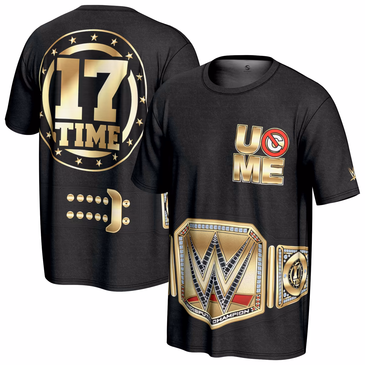 Men's ProSphere Black John Cena 17x Title Belt T-Shirt 6 Men's ProSphere Black John Cena 17x Title Belt T-Shirt