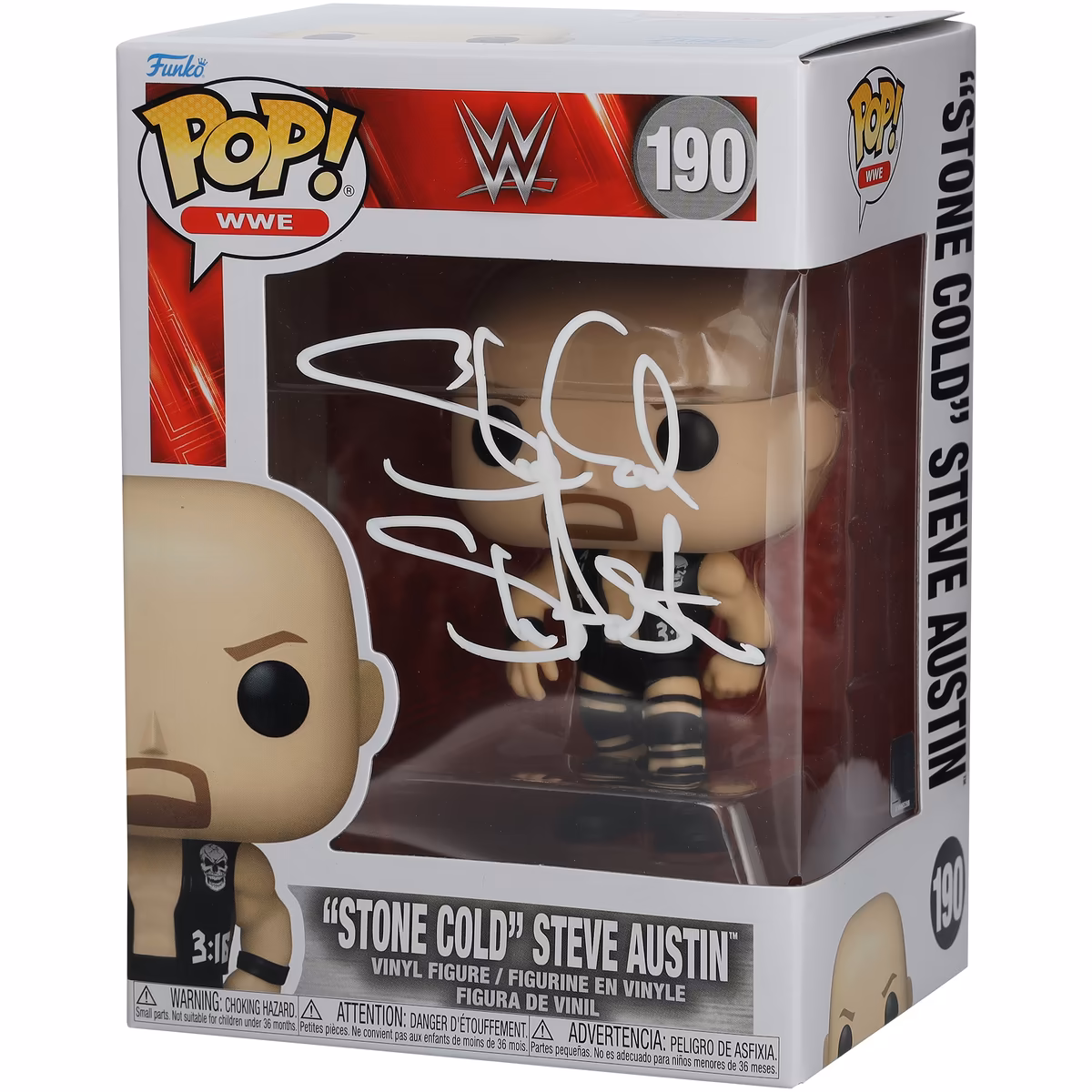 "Stone Cold" Steve Austin WWE Autographed #190 Funko Pop! Figurine