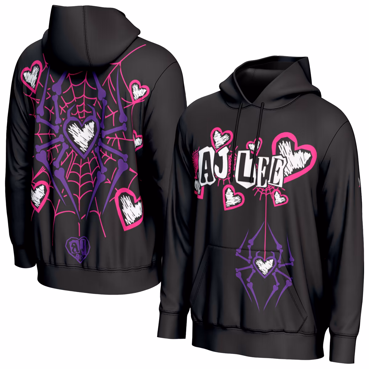 Men's ProSphere Black AJ Lee Spider Web Hoodie
