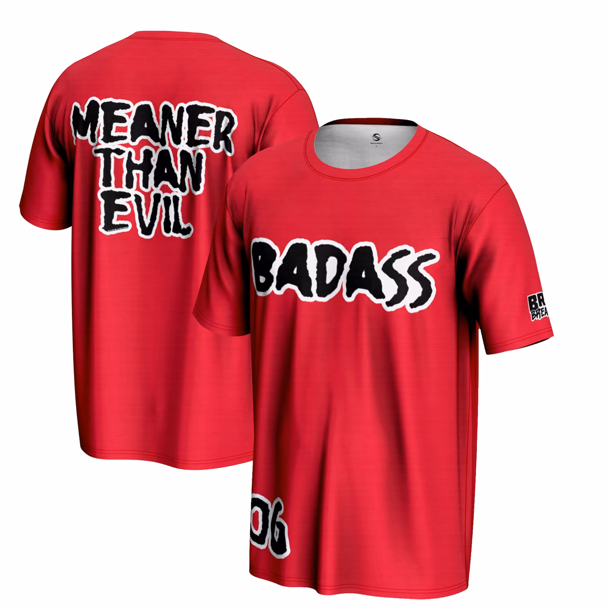 Men's ProSphere Red Bron Breakker Badass T-Shirt 3 Men's ProSphere Red Bron Breakker Badass T-Shirt