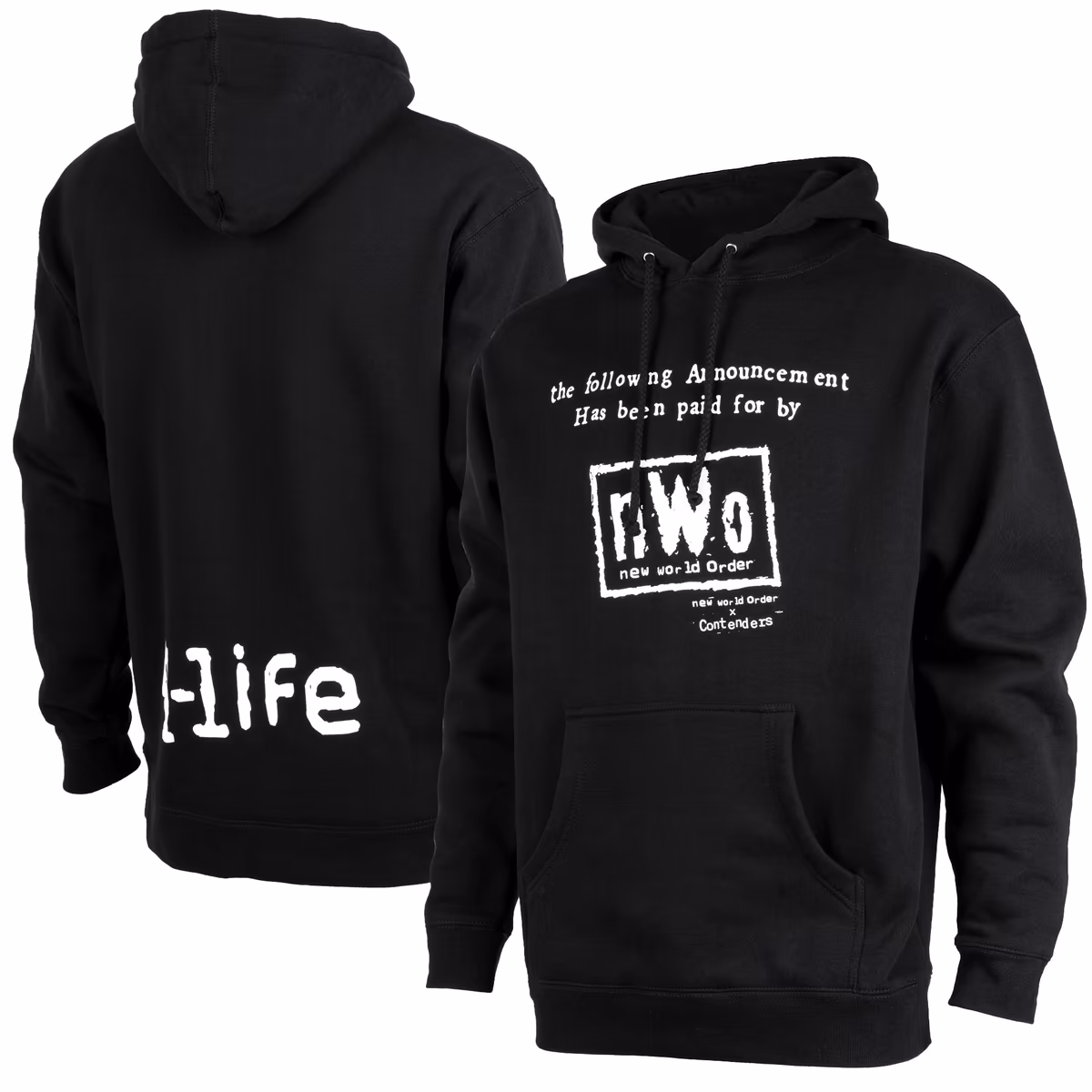 Men's Contenders Clothing Black nWo Announcement Pullover Hoodie