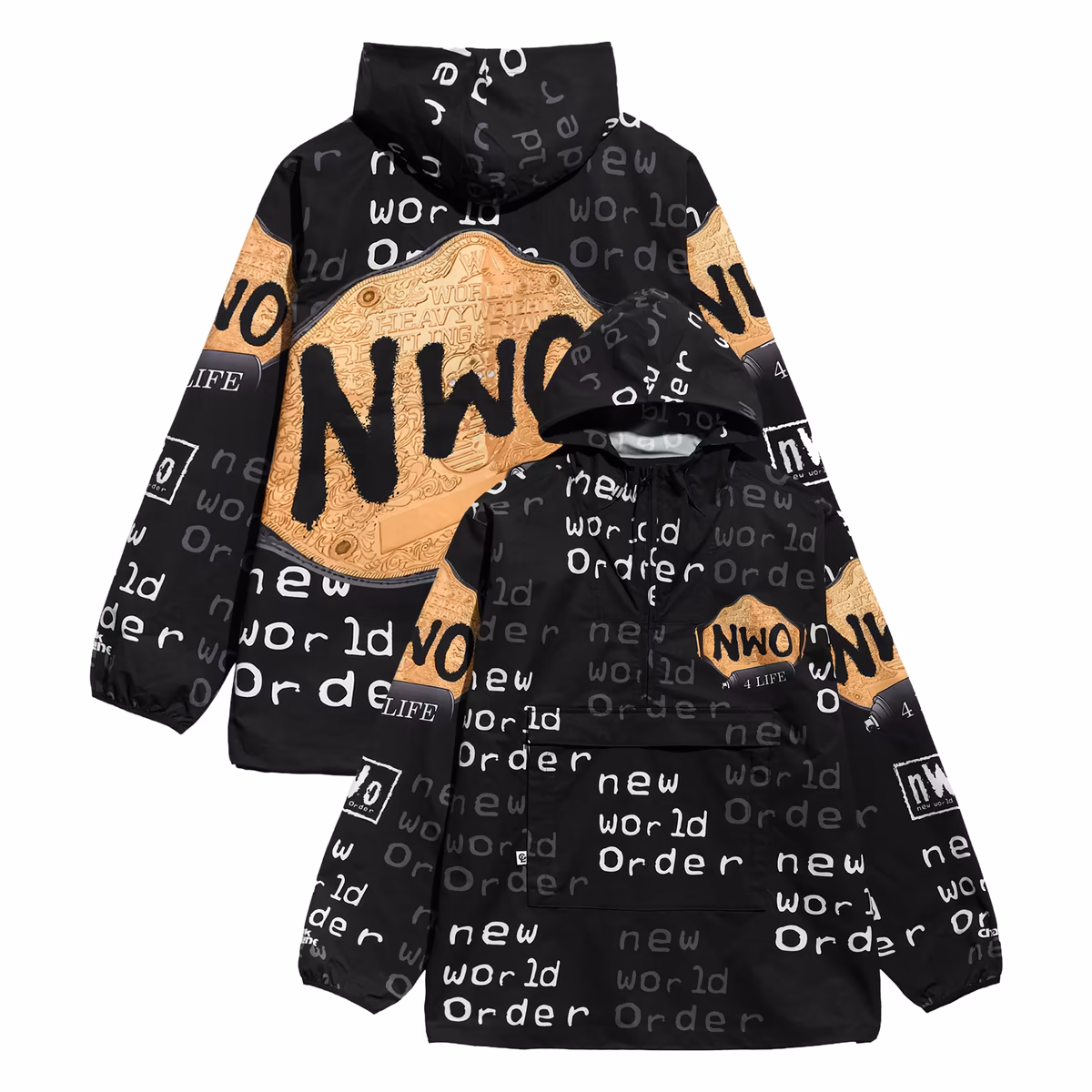 Men's Chalk Line Black nWo 4-Life Half-Zip Anorak Jacket 3 Men's Chalk Line Black nWo 4-Life Half-Zip Anorak Jacket