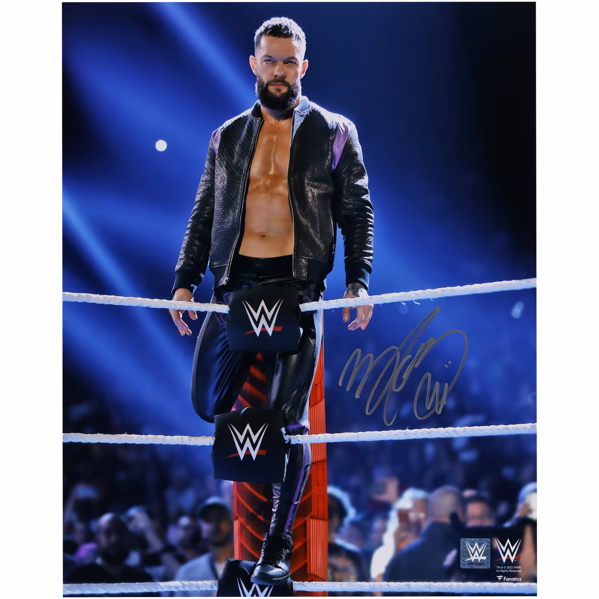 Finn Bálor WWE Autographed 16" x 20" Sitting on Top Turnbuckle with Jacket On Photograph 2 Finn Bálor WWE Autographed 16" x 20" Sitting on Top Turnbuckle with Jacket On Photograph