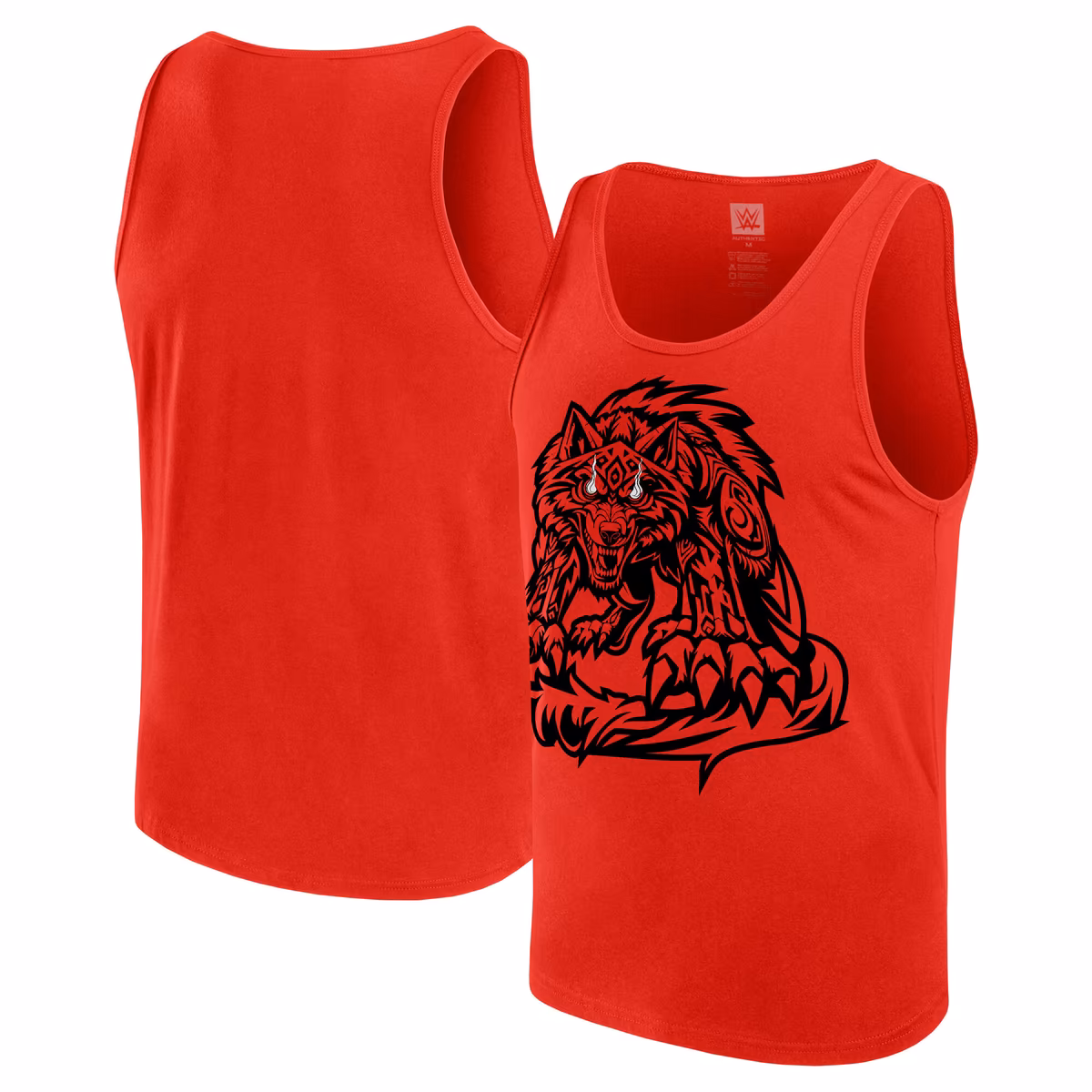 Men's Red Jacob Fatu Tribal Wolf Tank Top