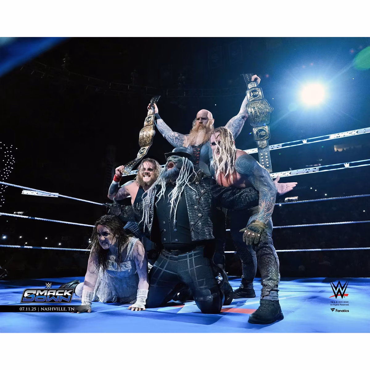 Wyatt Sicks WWE Unsigned Raising Tag Team Titles Photograph