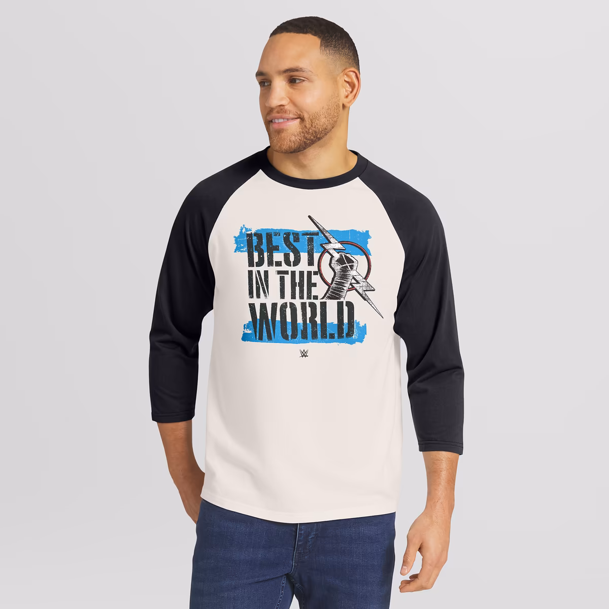 Men's Darius Rucker Collection by Fanatics White/Black CM Punk 3/4 Sleeve Raglan T-Shirt
