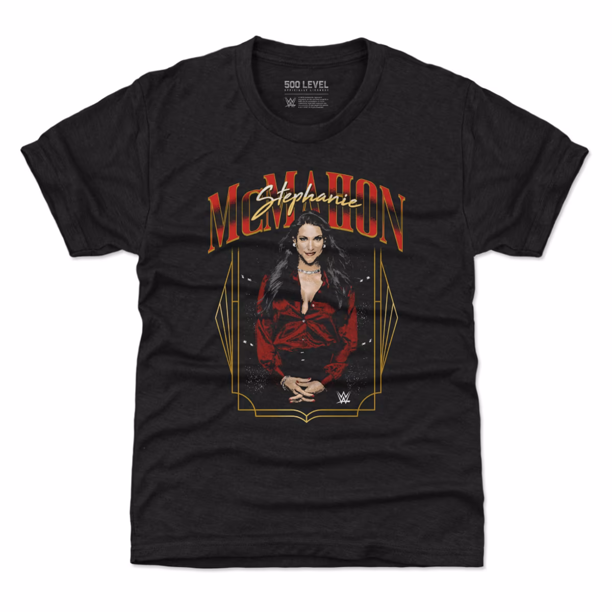 Youth 500 Level Heather Black Stephanie McMahon Pose T-Shirt