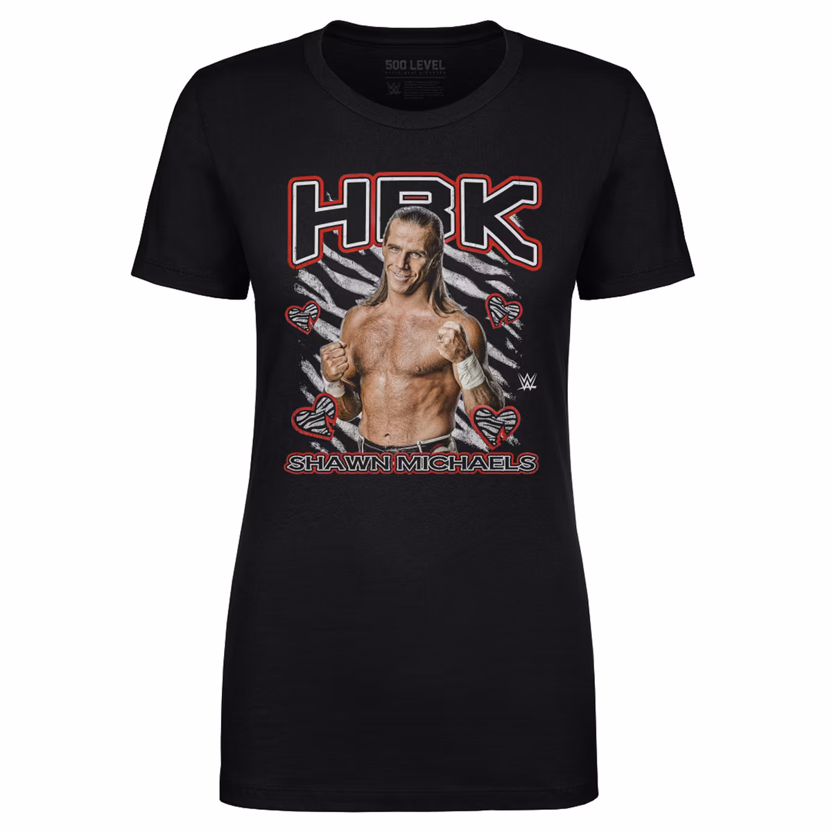 Women's 500 Level Black Shawn Michaels HBK Stripes T-Shirt