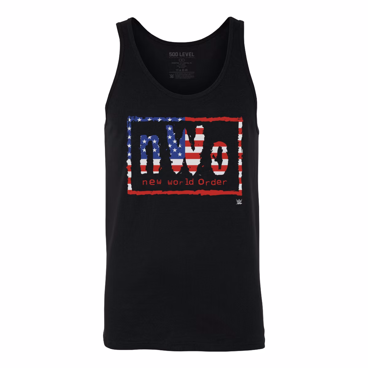 Men's 500 Level Black nWo American Flag Tank Top 1 Men's 500 Level Black nWo American Flag Tank Top
