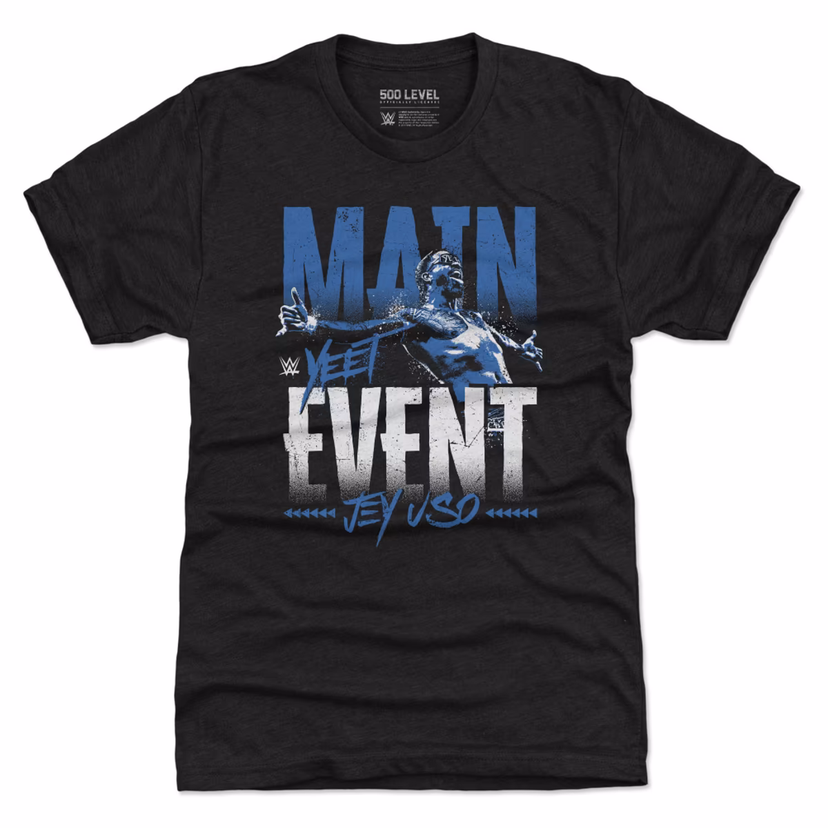 Men's 500 Level Heather Black Jey Uso Main Event Tri-Blend T-Shirt 7 Men's 500 Level Heather Black Jey Uso Main Event Tri-Blend T-Shirt