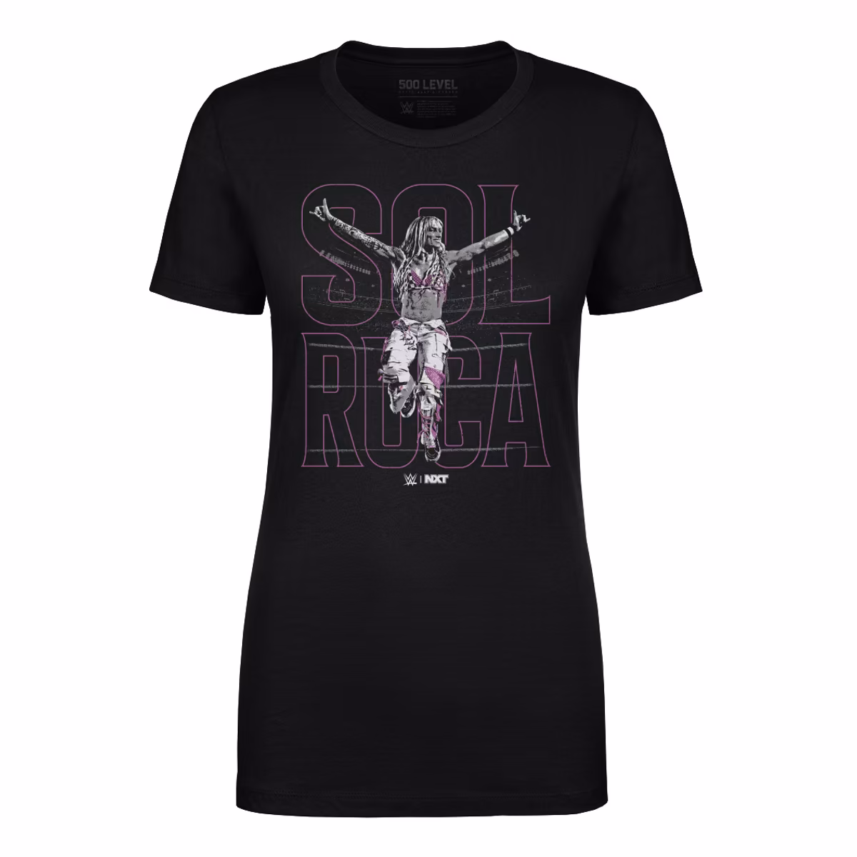 Women's 500 Level Black Sol Ruca Name Outline T-Shirt