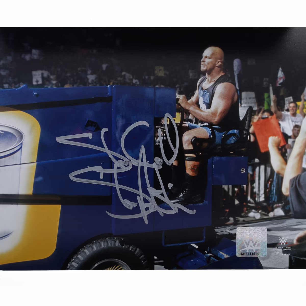 "Stone Cold" Steve Austin WWE Autographed 8'' x 10'' Riding Zamboni Photo 10 "Stone Cold" Steve Austin WWE Autographed 8'' x 10'' Riding Zamboni Photo