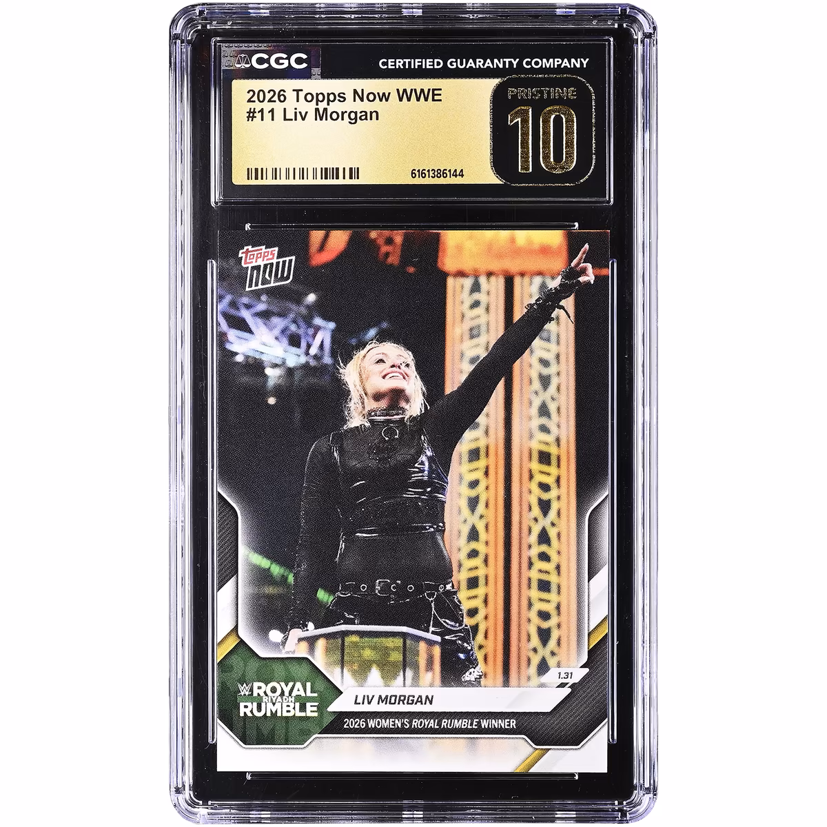 Liv Morgan WWE 2026 Topps Now WWE '26 Women's Royal Rumble Winner #11 CGC Authenticated PRISTINE 10 Card