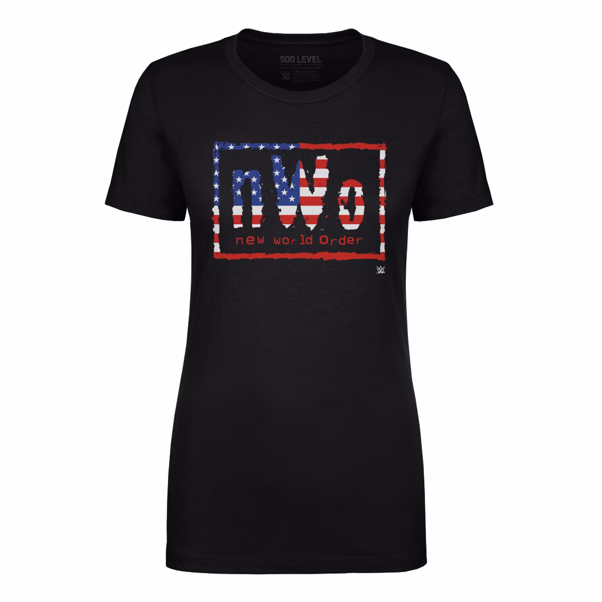 Women's 500 Level Black nWo American Flag T-Shirt