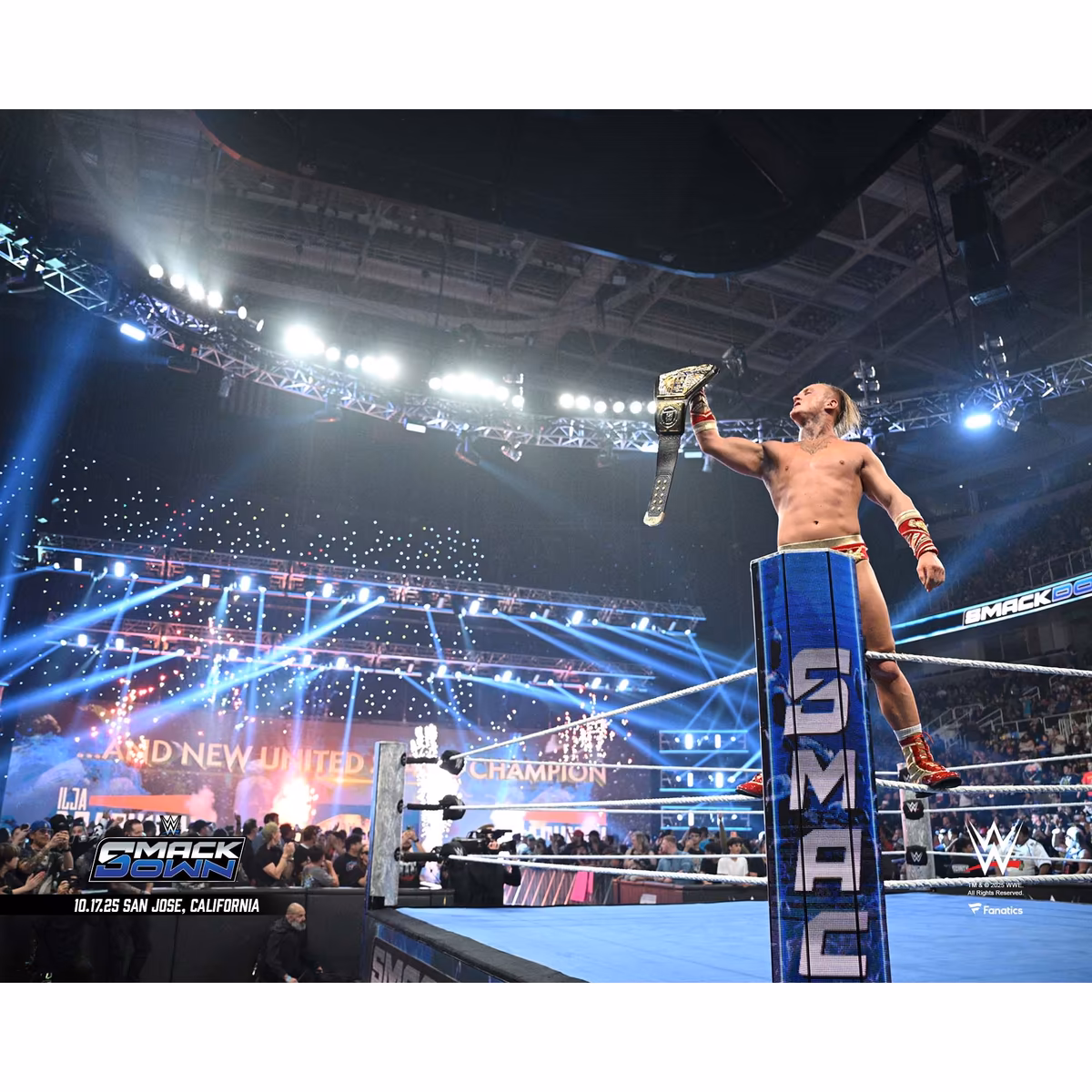 Ilja Dragunov WWE Unsigned Raising United States Title Photograph