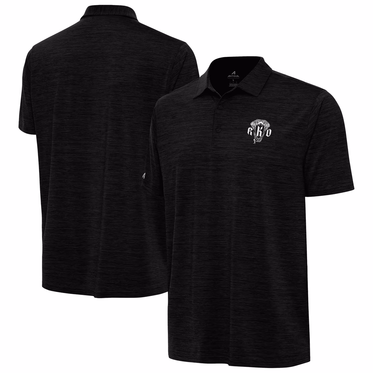 Men's Antigua Heather Black Randy Orton Layout Polo
