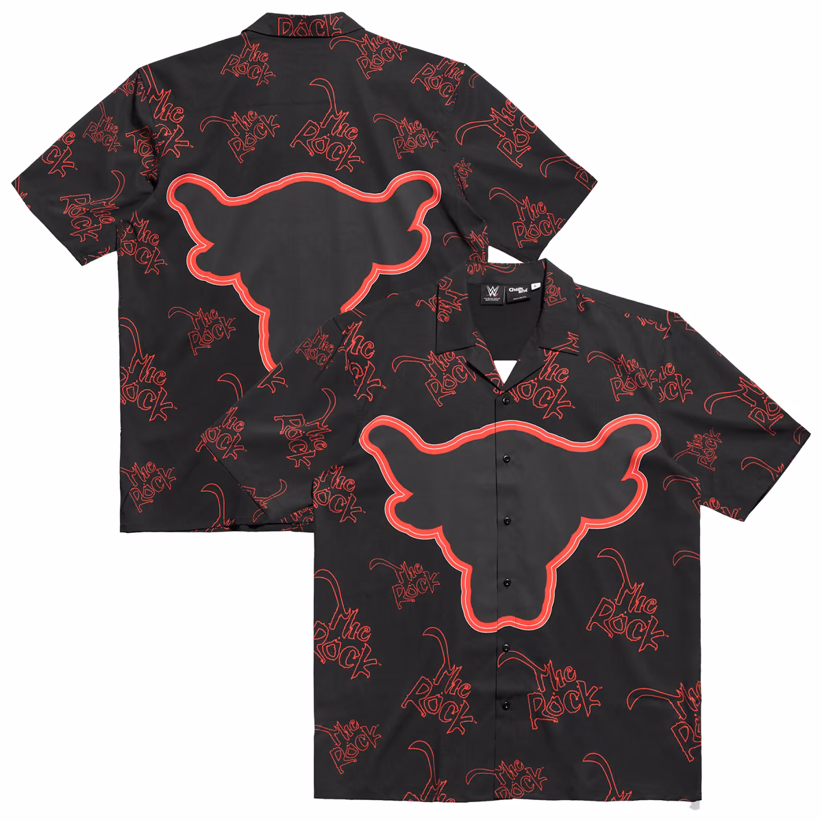 Men's Chalk Line Black The Rock Bull Button-Up Shirt
