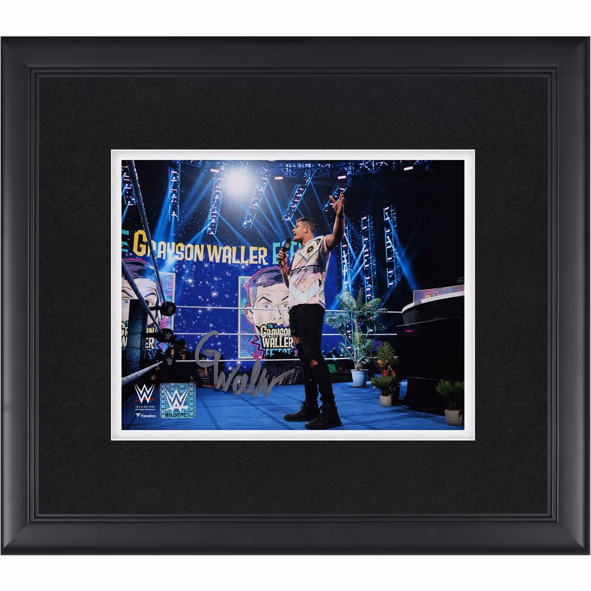 Grayson Waller WWE Autographed Framed 8" x 10" Standing In Ring Photograph