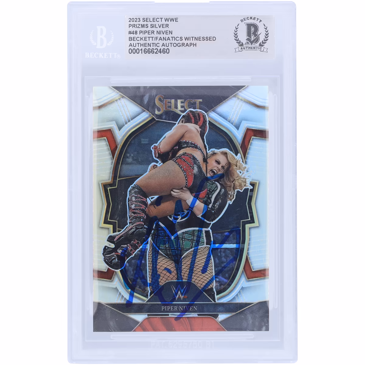 Piper Niven WWE Autographed 2023 Panini Select Silver Prizm #48 Beckett Fanatics Witnessed Authenticated Card