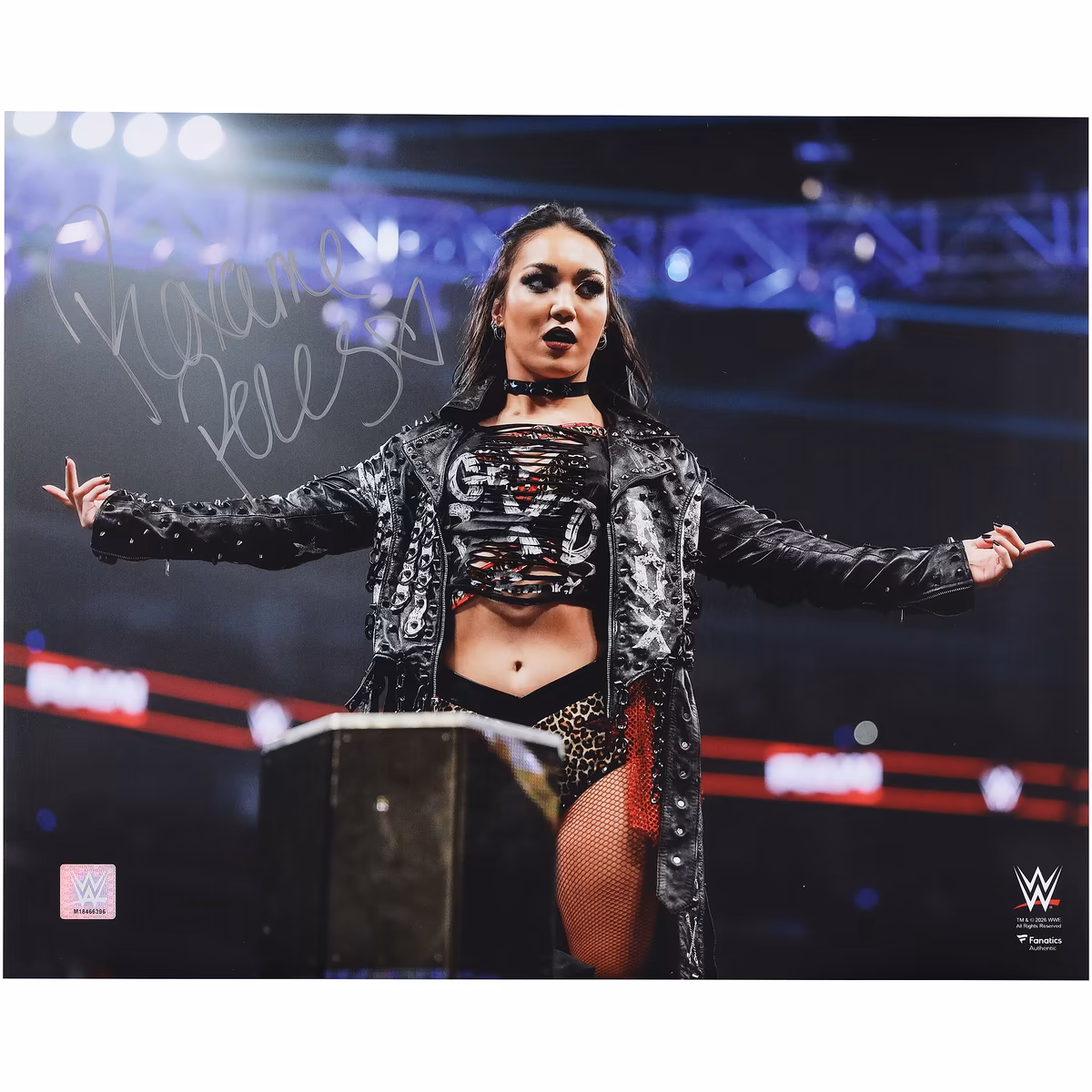 Roxanne Perez WWE Autographed 16" x 20" In-Ring Arms Out Photograph