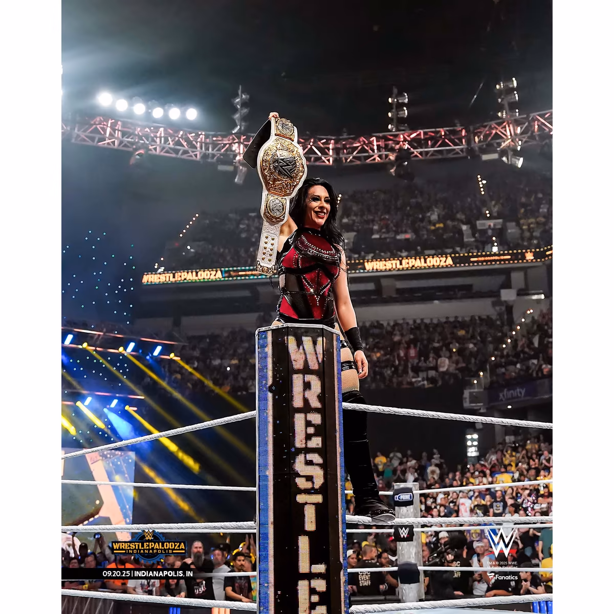 Stephanie Vaquer WWE Unsigned Raising Women's World Title Photograph 3 Stephanie Vaquer WWE Unsigned Raising Women's World Title Photograph