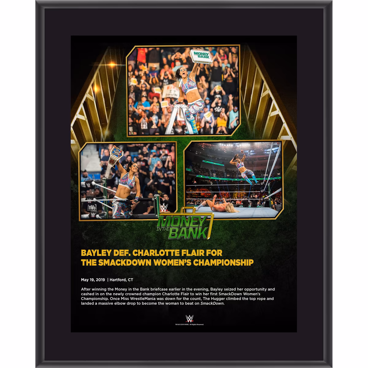 Bayley Framed 10.5" x 13" 2019 Money In The Bank Sublimated Plaque