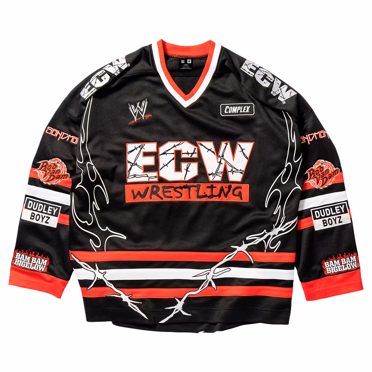 Unisex Complex x WWE Black ECW Hardcore Hockey Jersey 3 Unisex Complex x WWE Black ECW Hardcore Hockey Jersey