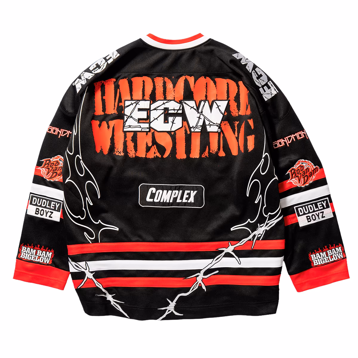 Unisex Complex x WWE Black ECW Hardcore Hockey Jersey 4 Unisex Complex x WWE Black ECW Hardcore Hockey Jersey