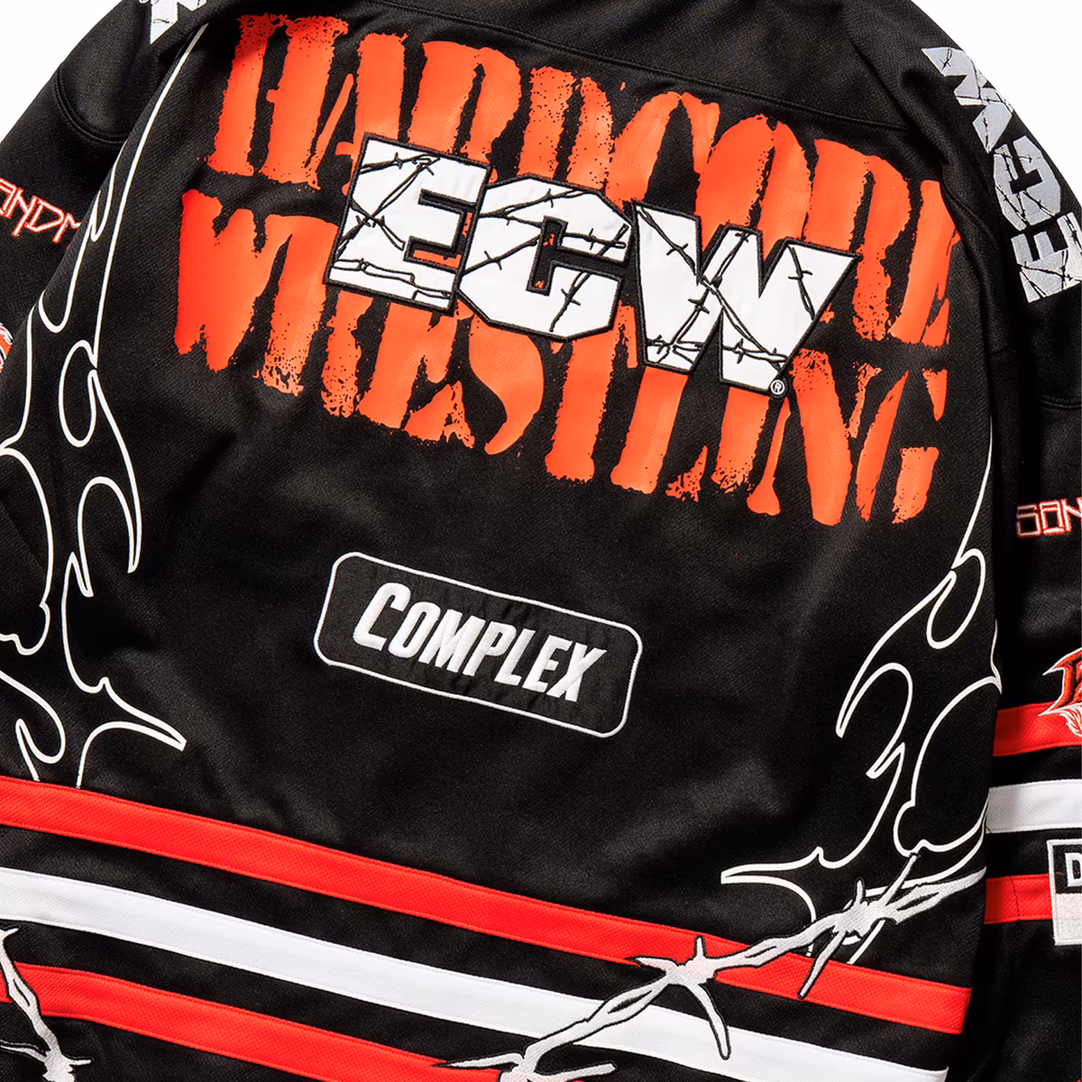 Unisex Complex x WWE Black ECW Hardcore Hockey Jersey 6 Unisex Complex x WWE Black ECW Hardcore Hockey Jersey