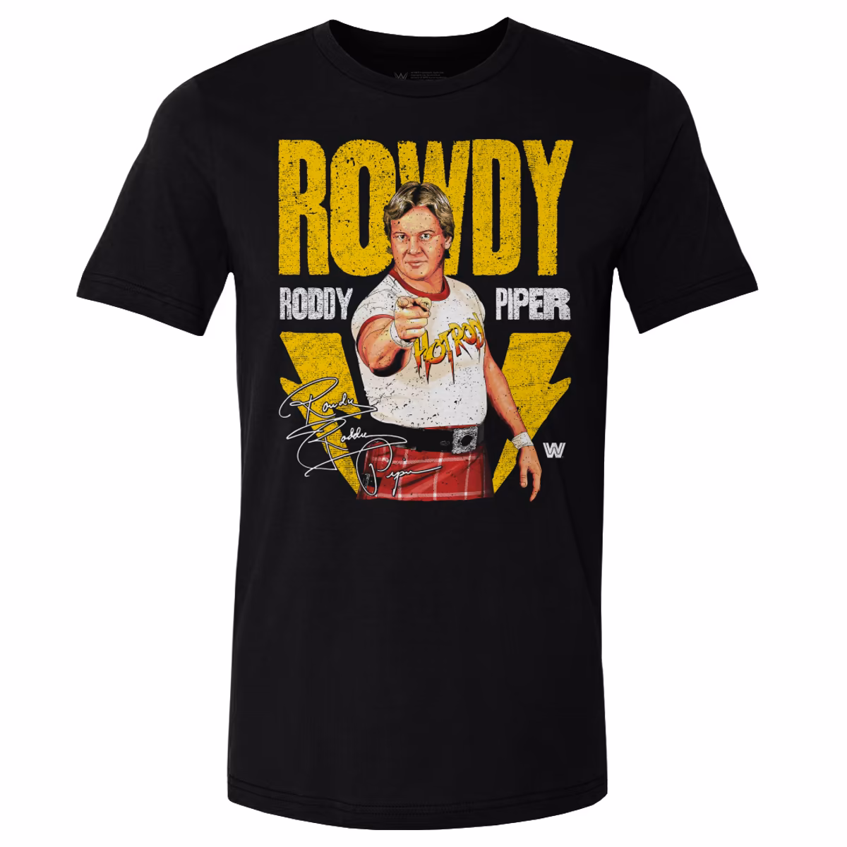 Men's 500 Level Black "Rowdy" Roddy Piper Lightning T-Shirt
