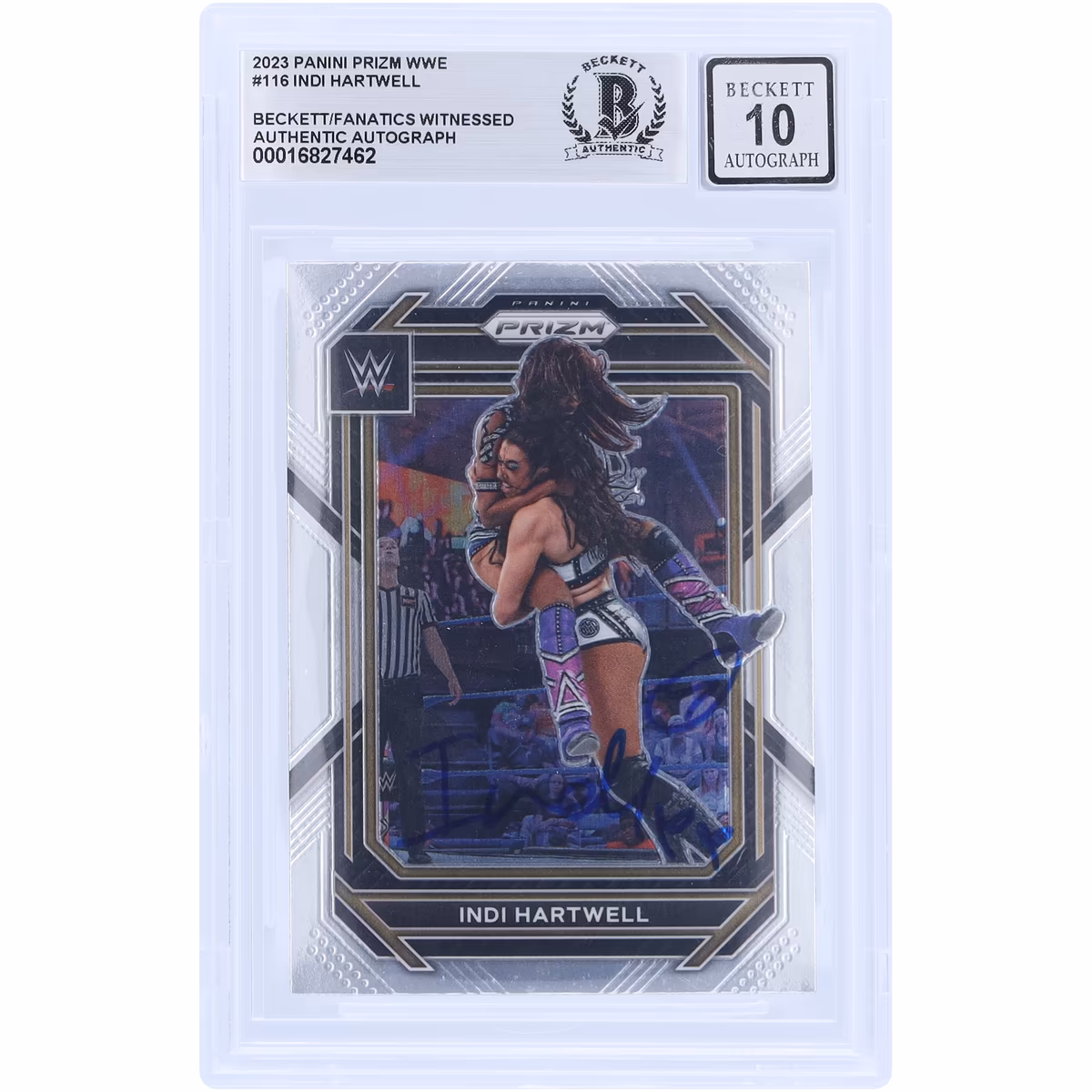 Indi Hartwell WWE Autographed 2023 Panini Prizm #116 Beckett Fanatics Witnessed Authenticated 10 Card 1 Indi Hartwell WWE Autographed 2023 Panini Prizm #116 Beckett Fanatics Witnessed Authenticated 10 Card