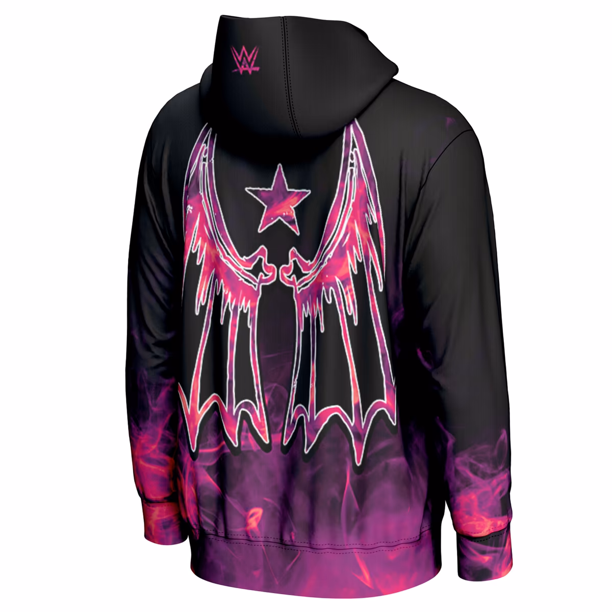 Men's ProSphere Black Damian Priest Purple Flames Pullover Hoodie 4 Men's ProSphere Black Damian Priest Purple Flames Pullover Hoodie