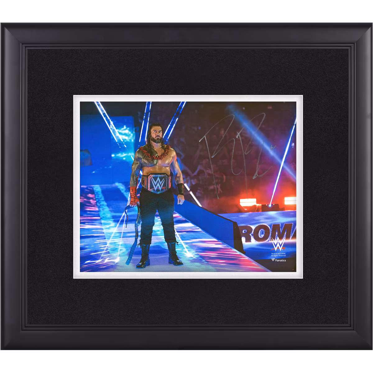 Roman Reigns WWE Autographed Framed 8" x 10" Clash at the Castle Entrance Photograph
