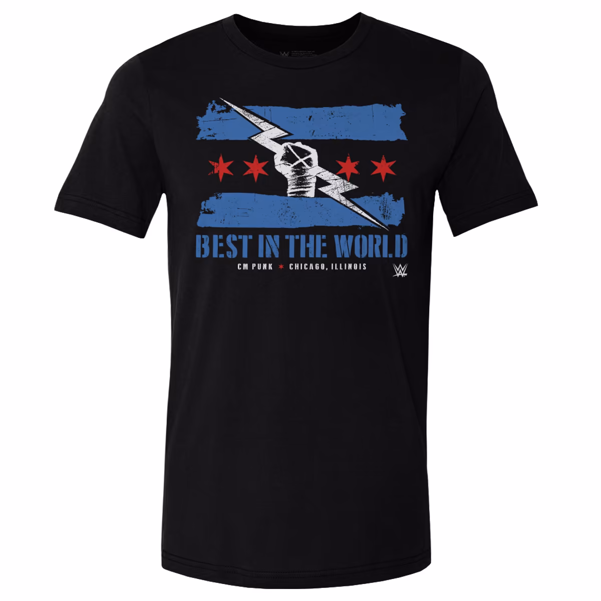 Men's 500 Level Black CM Punk Logo Flag T-Shirt 3 Men's 500 Level Black CM Punk Logo Flag T-Shirt