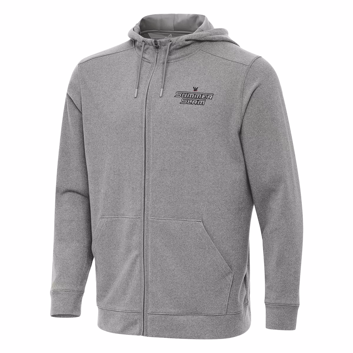 Men's Antigua Heather Gray SummerSlam Effortless Full-Zip Hoodie 3 Men's Antigua Heather Gray SummerSlam Effortless Full-Zip Hoodie