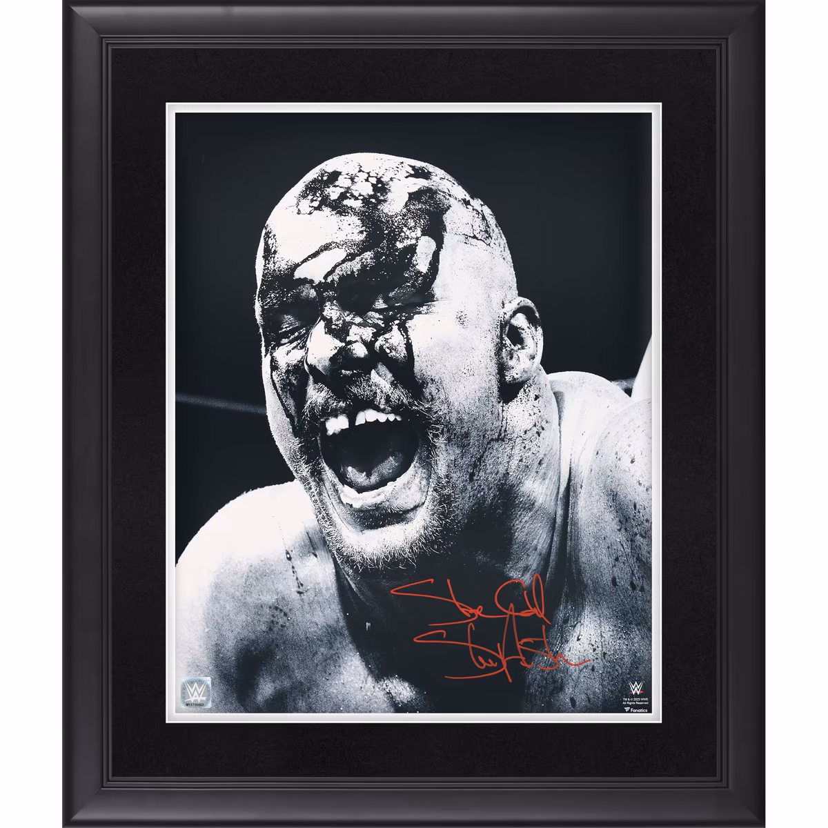 "Stone Cold" Steve Austin WWE Autographed Framed 8" x 10" Blood Close Up Photograph