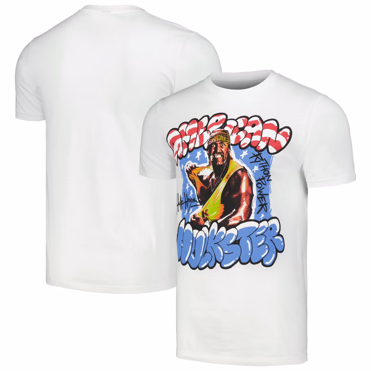 Men's Ripple Junction White Hulk Hogan American Hulkster T-Shirt