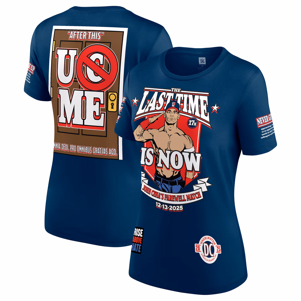 Women's Navy John Cena Farewell Tour 2025 Washington D.C. T-Shirt 1 Women's Navy John Cena Farewell Tour 2025 Washington D.C. T-Shirt